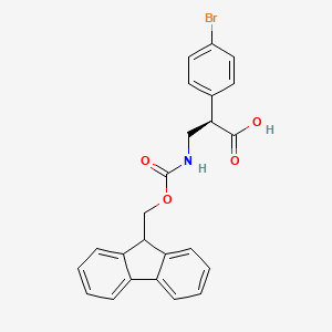 molecular formula C24H20BrNO4 B1408367 (R)-3-(9H-Fluoren-9-ylmethoxycarbonylamino)-2-(4-bromo-phenyl)-propionic acid CAS No. 1442114-66-0
