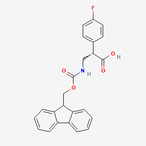 molecular formula C24H20FNO4 B1408369 (S)-3-(9H-芴-9-基甲氧羰基氨基)-2-(4-氟苯基)-丙酸 CAS No. 1280787-07-6