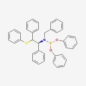 molecular formula C39H34NO2PS B14083692 Diphenyl benzyl((1S,2R)-1,2-diphenyl-2-(phenylthio)ethyl)phosphoramidite 