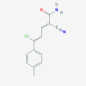 molecular formula C13H11ClN2O B14083769 5-Chloro-2-cyano-5-(4-methylphenyl)penta-2,4-dienamide CAS No. 41877-80-9