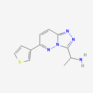 molecular formula C11H11N5S B1408379 1-(6-(Thiophen-3-yl)-[1,2,4]triazolo[4,3-b]pyridazin-3-yl)ethan-1-amine CAS No. 1955547-17-7