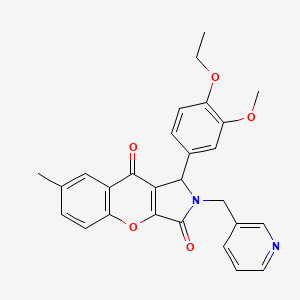 molecular formula C27H24N2O5 B14083817 1-(4-Ethoxy-3-methoxyphenyl)-7-methyl-2-(pyridin-3-ylmethyl)-1,2-dihydrochromeno[2,3-c]pyrrole-3,9-dione 