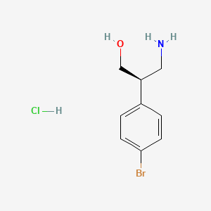 molecular formula C9H13BrClNO B1408384 (R)-3-Amino-2-(4-bromo-phenyl)-propan-1-ol, hydrochloride CAS No. 1442114-36-4
