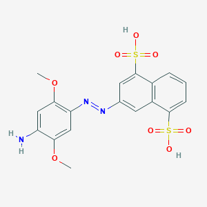 molecular formula C18H17N3O8S2 B14083860 3-[(E)-(4-Amino-2,5-dimethoxyphenyl)diazenyl]naphthalene-1,5-disulfonic acid CAS No. 101721-50-0