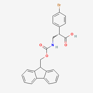 molecular formula C24H20BrNO4 B1408388 (S)-3-(9H-Fluoren-9-ylmethoxycarbonylamino)-2-(4-bromo-phenyl)-propionic acid CAS No. 1442114-43-3