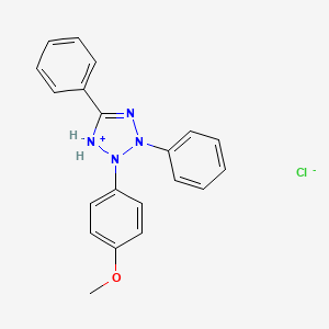 molecular formula C20H19ClN4O B14083893 2-(4-Methoxyphenyl)-3,5-diphenyl-2,3-dihydro-1H-tetrazol-1-ium chloride CAS No. 100628-08-8