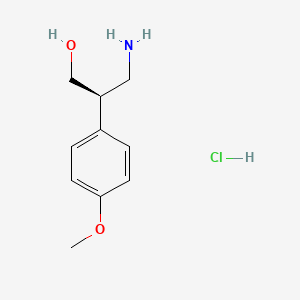 molecular formula C10H16ClNO2 B1408392 (R)-3-氨基-2-(4-甲氧基苯基)丙醇，盐酸盐 CAS No. 1442114-44-4