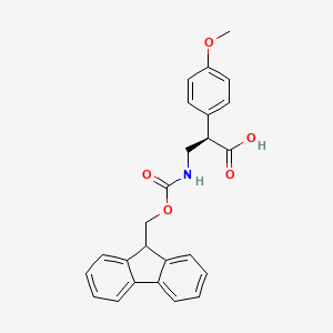 molecular formula C25H23NO5 B1408393 (R)-3-(9H-Fluoren-9-ylmethoxycarbonylamino)-2-(4-methoxy-phenyl)-propionic CAS No. 1280787-09-8