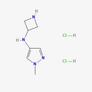 molecular formula C7H14Cl2N4 B1408395 N-(azetidin-3-yl)-1-methyl-1H-pyrazol-4-amine dihydrochloride CAS No. 1820651-25-9