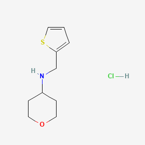 molecular formula C10H16ClNOS B1408398 N-(噻吩-2-基甲基)四氢-2H-吡喃-4-胺盐酸盐 CAS No. 1158763-34-8