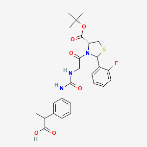 (S)-2-(3-(3-(2-((2R,4R)-4-(tert-Butoxycarbonyl)-2-(2-fluorophenyl)thiazolidin-3-yl)-2-oxoethyl)ureido)phenyl)propanoic acid