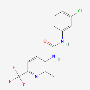molecular formula C14H11ClF3N3O B1408415 N-(3-氯苯基)-N'-[2-甲基-6-(三氟甲基)吡啶-3-基]脲 CAS No. 1858256-58-2