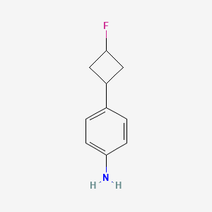 molecular formula C10H12FN B1408418 4-(3-氟环丁基)苯胺 CAS No. 1897552-25-8