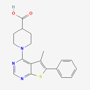 molecular formula C19H19N3O2S B1408426 1-(5-甲基-6-苯基噻吩[2,3-d]嘧啶-4-基)哌啶-4-羧酸 CAS No. 1858256-55-9