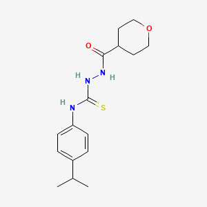 molecular formula C16H23N3O2S B1408427 N-(4-异丙基苯基)-2-(四氢-2H-吡喃-4-基甲酰)硫脲甲酰胺 CAS No. 1858251-92-9