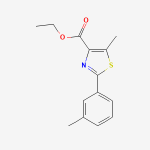 molecular formula C14H15NO2S B1408429 5-Methyl-2-m-tolyl-thiazole-4-carboxylic acid ethyl ester CAS No. 1773566-68-9