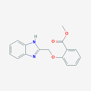 molecular formula C16H14N2O3 B140843 Methyl 2-[(1H-benzimidazol-2-yl)methoxy]benzoate CAS No. 132207-28-4