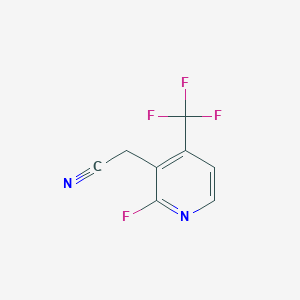molecular formula C8H4F4N2 B1408452 2-Fluoro-4-(trifluoromethyl)pyridine-3-acetonitrile CAS No. 1227511-79-6