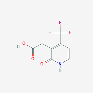 molecular formula C8H6F3NO3 B1408453 2-羟基-4-(三氟甲基)吡啶-3-乙酸 CAS No. 1227514-87-5