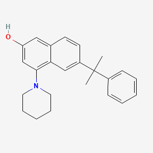 molecular formula C24H27NO B1408465 6-(2-苯基丙-2-基)-4-(哌啶-1-基)萘-2-醇 CAS No. 2034157-10-1