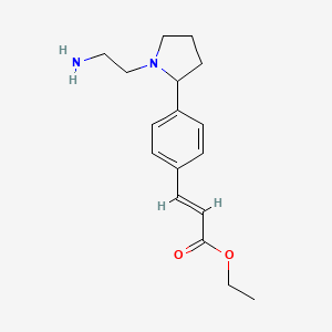 B1408470 (E)-Ethyl 3-(4-(1-(2-aminoethyl)pyrrolidin-2-yl)phenyl)acrylate CAS No. 1706519-96-1
