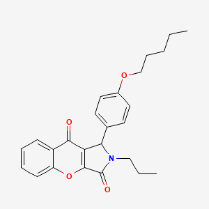 molecular formula C25H27NO4 B14084700 1-[4-(Pentyloxy)phenyl]-2-propyl-1,2-dihydrochromeno[2,3-c]pyrrole-3,9-dione 