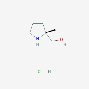 molecular formula C6H14ClNO B1408472 (R)-(2-甲基吡咯烷-2-基)甲醇盐酸盐 CAS No. 1408057-43-1