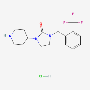 molecular formula C16H21ClF3N3O B1408473 1-哌啶-4-基-3-(2-三氟甲基-苄基)-咪唑烷-2-酮盐酸盐 CAS No. 1984043-50-6