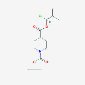 molecular formula C15H26ClNO4 B1408474 哌啶-1,4-二甲酸 1-叔丁酯 4-(1-氯-2-甲基-丙基) 酯 CAS No. 1987123-54-5