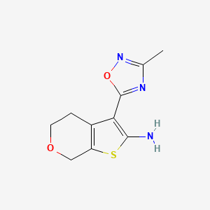 molecular formula C10H11N3O2S B1408481 3-(3-甲基-1,2,4-恶二唑-5-基)-4,7-二氢-5H-噻吩并[2,3-c]吡喃-2-胺 CAS No. 1522372-21-9