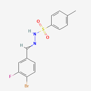 molecular formula C14H12BrFN2O2S B14084859 N-[(4-bromo-3-fluorophenyl)methylideneamino]-4-methylbenzenesulfonamide 