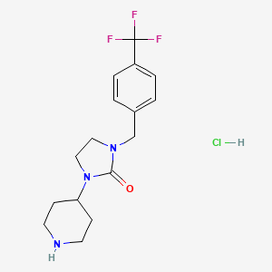 molecular formula C16H21ClF3N3O B1408486 1-哌啶-4-基-3-(4-三氟甲基-苄基)-咪唑烷-2-酮盐酸盐 CAS No. 1924322-22-4