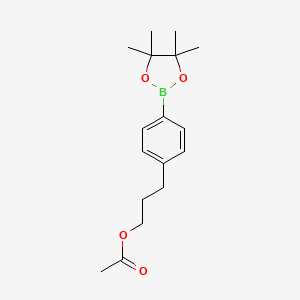 B1408488 3-[4-(Tetramethyl-1,3,2-dioxaborolan-2-yl)phenyl]propyl acetate CAS No. 1883793-85-8