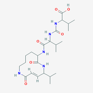 2-[[1-[[(3E)-2,7-dioxo-5-propan-2-yl-1,6-diazacyclododec-3-en-8-yl]amino]-3-methyl-1-oxobutan-2-yl]carbamoylamino]-3-methylbutanoic acid