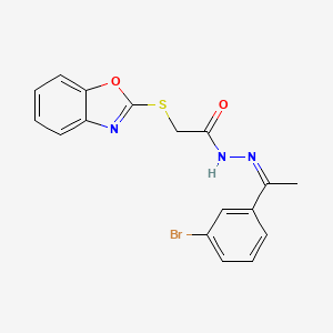 2-(1,3-benzoxazol-2-ylsulfanyl)-N'-[(1Z)-1-(3-bromophenyl)ethylidene]acetohydrazide