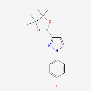 molecular formula C15H18BFN2O2 B1408495 1-(4-氟苯基)-3-(4,4,5,5-四甲基-1,3,2-二氧杂硼环-2-基)-1H-吡唑 CAS No. 2223051-96-3