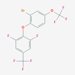 molecular formula C14H5BrF8O2 B14084967 2-[2-Bromo-4-(trifluoromethoxy)phenoxy]-1,3-difluoro-5-(trifluoromethyl)benzene 