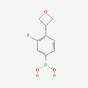 molecular formula C9H10BFO3 B14084969 (3-Fluoro-4-(oxetan-3-yl)phenyl)boronic acid 