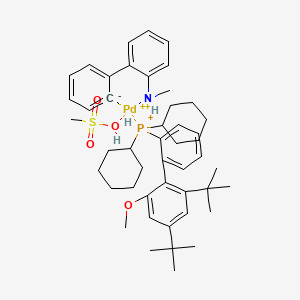 dicyclohexyl-[2-(2,4-ditert-butyl-6-methoxyphenyl)phenyl]phosphanium;methanesulfonic acid;N-methyl-2-phenylaniline;palladium(2+)