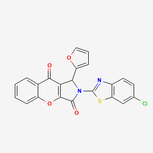 molecular formula C22H11ClN2O4S B14085040 2-(6-Chloro-1,3-benzothiazol-2-yl)-1-(furan-2-yl)-1,2-dihydrochromeno[2,3-c]pyrrole-3,9-dione 