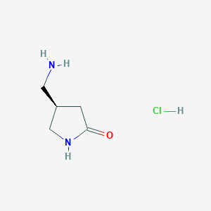 molecular formula C5H11ClN2O B1408505 (R)-4-(Aminomethyl)pyrrolidin-2-one hydrochloride CAS No. 1434126-92-7