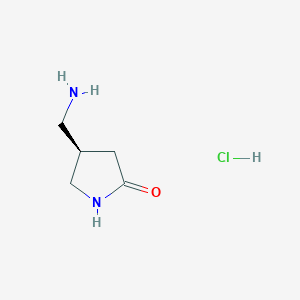 molecular formula C5H11ClN2O B1408505 (R)-4-(氨甲基)吡咯烷-2-酮盐酸盐 CAS No. 1434126-92-7