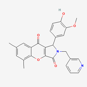 1-(4-Hydroxy-3-methoxyphenyl)-5,7-dimethyl-2-(pyridin-3-ylmethyl)-1,2-dihydrochromeno[2,3-c]pyrrole-3,9-dione