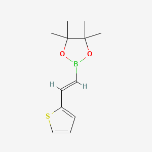 molecular formula C12H17BO2S B1408506 1,3,2-二恶杂硼环烷，4,4,5,5-四甲基-2-[(1E)-2-(2-噻吩基)乙烯基]- CAS No. 161395-82-0