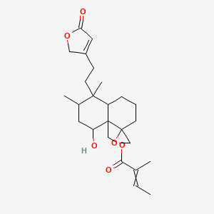 [5-hydroxy-7,8-dimethyl-8-[2-(5-oxo-2H-furan-3-yl)ethyl]spiro[2,3,5,6,7,8a-hexahydro-1H-naphthalene-4,2'-oxirane]-4a-yl]methyl 2-methylbut-2-enoate