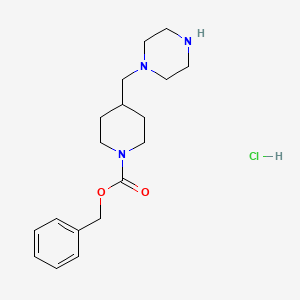 molecular formula C18H28ClN3O2 B1408511 4-Piperazin-1-ylmethyl-piperidine-1-carboxylic acid benzyl ester CAS No. 1924322-27-9