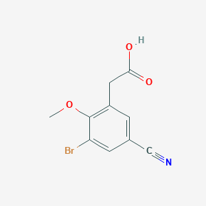 molecular formula C10H8BrNO3 B1408518 2-(3-Bromo-5-cyano-2-methoxyphenyl)acetic acid CAS No. 1805528-68-0