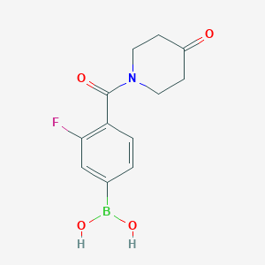 molecular formula C12H13BFNO4 B1408527 3-Fluoro-4-(4-oxopiperidine-1-carbonyl)phenylboronic acid CAS No. 1704069-68-0