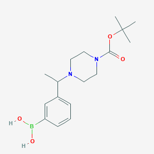 molecular formula C17H27BN2O4 B1408530 (3-(1-(4-(叔丁氧羰基)哌嗪-1-基)乙基)苯基)硼酸 CAS No. 1704096-32-1