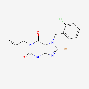 8-Bromo-7-[(2-chlorophenyl)methyl]-3-methyl-1-prop-2-enylpurine-2,6-dione